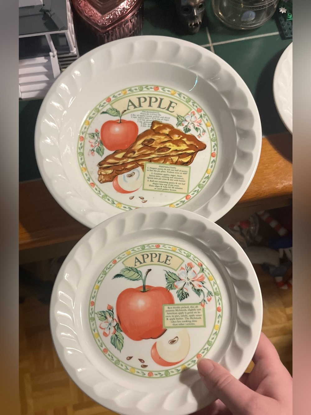 Vintage Himark Apple Pie Plates: Golden Pie Collection, Korea. Set of 2!